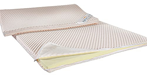 PROCAVE Kaltschaum Matratzen-Topper 70x200 cm mit Noppen-Doppeltuch-Matratzenbezug, mit Kalt Schaum-Kern, idealer Matratzentopper 100% aus Deutschland
