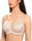 DELIMIRA Sujetador Talla Grande sin Relleno con Aros Copas de Encaje para Mujer Beige 105C
