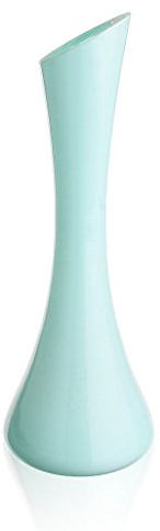 CRISTALICA Vase Tischvase Tischdeko Hochzeitdeko Raumdekoration Blumenvase Kugelvase Spring Blau H 25 cm Glasvase