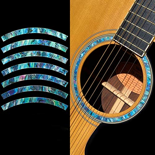 Inlay Stickers für Akustische Gitarren - Schallloch Rosette/Purfling - Rosette Stripes - Abalone Blau