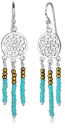 Elli Ohrringe Damen Traumfänger Ornament Boho Festival in 925 Sterling Silber