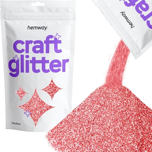 Hemway Craft Glitter - Rose Gold | Ultrafine Metallic Sequin Flakes for Resin & Epoxy Crafts | Supplies for Tumblers, Cards, Jewellery, Candle, Hair, Face, Body & Nail Art | 100 g