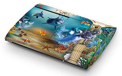 Skins4u Aufkleber Design Schutzfolie Vinyl Skin kompatibel mit Sony PS3 Playstation 3 Super Slim Atlantis