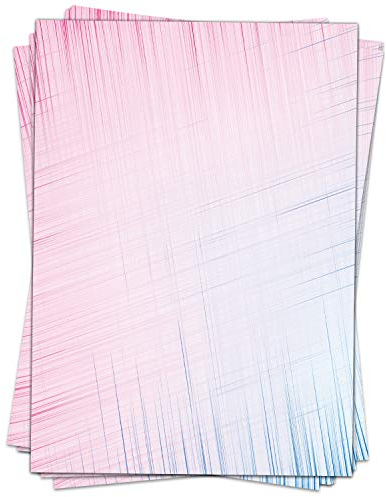 50 Blatt Briefpapier (A4) | Rosa Blau Modern | Motivpapier | edles Design Papier | beidseitig bedruckt | Bastelpapier | 90 g/m²