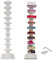 Flo.mar - Libreria a colonna verticale Bianca, Libreria Sospesa, Scaffale verticale altezza 153 cm 10 ripiani, Design da terra