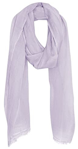 Bovari Pashmina Kaschmir Schal Damen - 70% Kaschmir 30% Seide - extra leicht - 200 x 70 cm (Flieder)