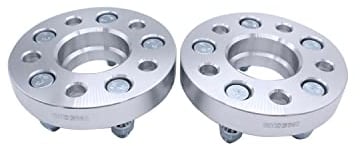 TAKPART 2 Stück 25mm Spurverbreiterung Distanzscheiben Set Ø63.4 5x108mm mit 10 Stück Radschrauben M12x1,5