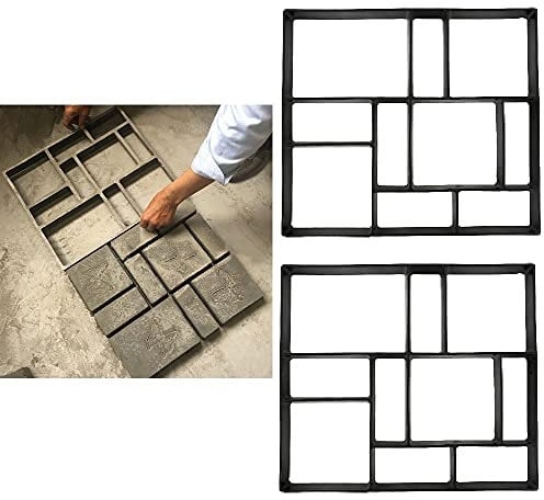 TuAut 2 stampi per pavimentazioni in Cemento e plastica, 45 x 40 cm, per pavimentazioni da Giardino, per pavimentazione, terrazzo, bricolage, vialetti, Fai da Te (2 Pezzi F 45 x 40 x 4 cm)