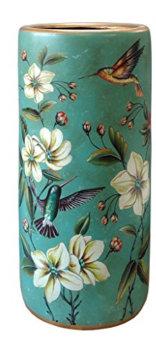Regenschirmständer aus Porzellan, Motiv: Kolibri, Türkis
