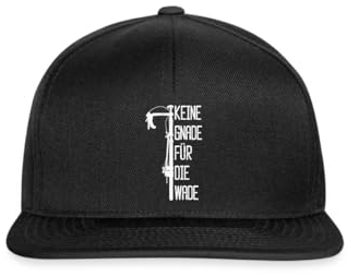 Spreadshirt Keine Gnade Für Die Wade Fahrrad Lustiger Spruch Snapback Cap, One Size, Schwarz/Schwarz