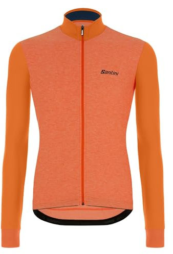 Santini Aw Colore Pure Long Sleeve Jersey in Flashy Orange Small, Flashy Orange