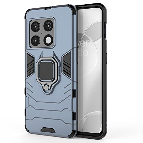 ESTH® Kompatibel mit OnePlus 10 Pro Hülle mit 360° Drehbarer Ring Ständer Schutzhülle Case [für Handyhalterung Auto Magnet] Militär Stoßfest Handyhülle, Blau