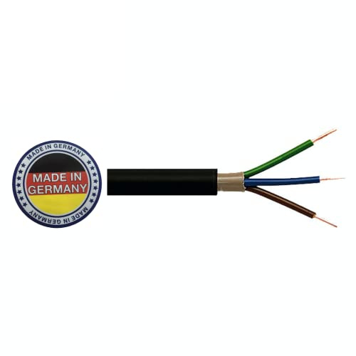 Pollmann NYY J 3 x 1,5, 3 x 2,5, 5 x 1,5, 5 x 2,5 mm², cavo ad alta tensione da 1 a 25 m, (NYY-J, 3 x 1,5 mm², 25 m, colore: nero
