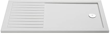 nuie NSR1480 Trays Modern Bathroom Slip Resistant Walk in Shower Tray, 800mm x 1400mm, Matt White