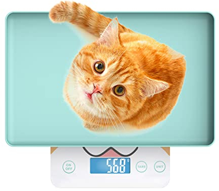 MINDPET-MED Digitale Mini-Haustierwaage für Neugeborene und Kleintiere, Präzisions-Grammwaage zum Wiegen, Genauigkeit von 0,03 oz, Kapazität von 33 lbs, fünf Einheiten umschaltbar, blau