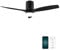 Cecotec Ventilador de Techo EnergySilence Aero 5600 Aqua Black&Black Connected de 40 W y 52”, Wifi, Mando, protección IP44, luz, 6 velocidades, 3 aspas, modo winter-summer y temporizador 8h