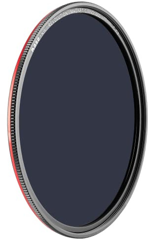 Kase Wolverine Revolution ND1000 Glasfilter, magnetisch, stoßfest, 77 mm, mit rotem Ring und Adapter