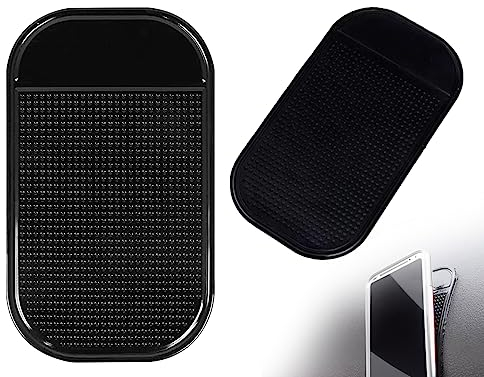 KAPSING 2 Stück Schwarz Selbstklebende Antirutschmatte Auto Armaturenbrett Waschbare Antirutsch Pads zum Halten von Brillenhalterung Auto Dekoration Handy Halter