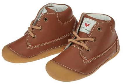 ANTONLIEBEVOLL Baby Lauflernschuhe, Leder Krabbelschuhe Gr. 19-25 EU, rutschfest English-tan Gr. 23