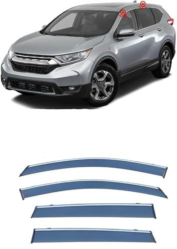 EASHAN Coche Deflectores para Honda CRV MK5-RT-RW 2017-2022, Delantera Trasera Protector de Humo Lluvia Ventana Lateral Viseras Protector