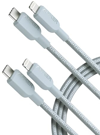 Anker 310 USB C to Lightning Cable(6FT,2Pack, Blue), MFi Certified for iPhone 14 Series, and More(Charger Not Included)
