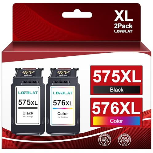 LOFBLAT PG-575XL CL-576XL 575XL 576XL Multipack Wiederaufbereitet Druckerpatronen Ersatz für Canon Druckerpatronen 575 576 für Canon PIXMA TS3550i Patronen für Canon PIXMA TS3551i TR4750i TR4751i (2 P