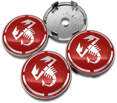 OBONG 4 Pièces Voiture Cache-moyeux Cache Moyeu Compatible avec pour Fiat Punto Abarth 124 125 500 595 696 Stilo Ducato 50mm 60mm Enjoliveur Capuchon Central,E-60mm