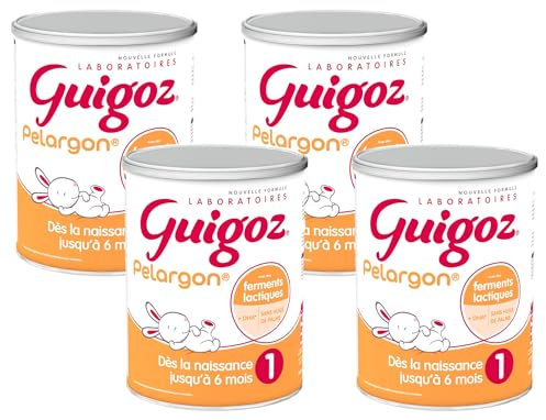 GUIGOZ PELARGON 1 Lait bébé en poudre 1er âge - de 0 à 6 mois - Boîte de 780g (Lot de 4)