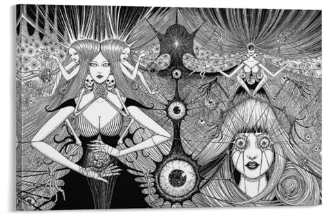 Junji Ito Poster Horror Anime Art Poster (10) Home Decor Poster Wall Art Hanging Picture Print Decorative Painting Poste