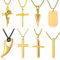 XIANNVXI 8 Pcs Gold Necklaces Men Mens Gold Necklaces Set Pendant Jewellery for Men