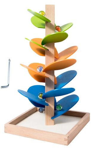 Rainbow Musical Tree Toy,Novel Marble Ball Run Track Game Rainbow Tree Building Set | Wooden Marble Music Tree Educational Toy with 8 Balls for Boys Girls