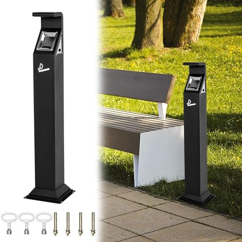 lesolar NM547 Poubelle verticale en acier inoxydable avec clé pour pub, hôtel, restaurant, jardin 118 cm