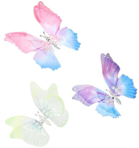 ZAMXHUG 3pcs Fermagli per Capelli a Farfalla Grande - Mollette Capelli Bambina, Mollette Glitterate Clip per Capelli a Farfalla a Scatto per Adolescenti Donne Accessori di Capelli