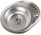 ANW HOME Évier de Cuisine en acier inoxydable avec égouttoir 57x45 cm avec siphon, évier de cuisine, petit lavabo rond, évier à encastrer à un bac mikro decor