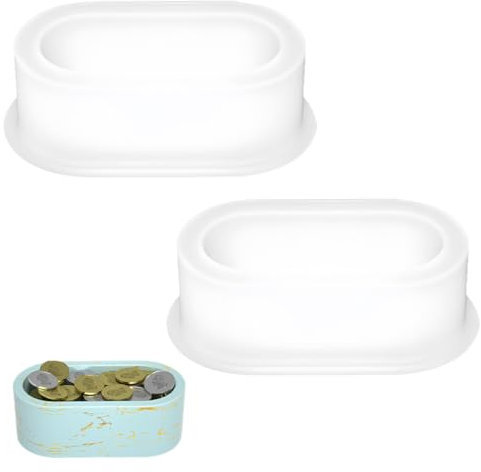 2 Pièces Moule en Silicone pour Pot de Fleurs, Moule Bougie Silicone, Moule en Silicone Succulent, Moule pour Resine Epoxy pour les Pots de Fleurs de Bricolage, les Boîtes de Stockage, les Chandeliers