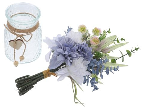 PRETYZOOM Dekoblumen Künstlich für Vase mit Glasvase Lebendige Farben und Realistische Blüten als Blumenarrangement für Zuhause und Partydekoration