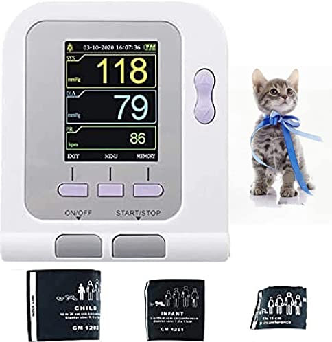 XCSCUK Animal Blood Pressure Monitor, Automatic Cat and Dog Upper Arm Blood Pressure Monitor with Cuff, for Veterinary Use, Home Use