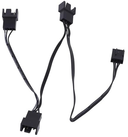 MultiFans Câble répartiteur de ventilateur 4 broches pour boîtier PC de refroidissement 30 cm de long Noir