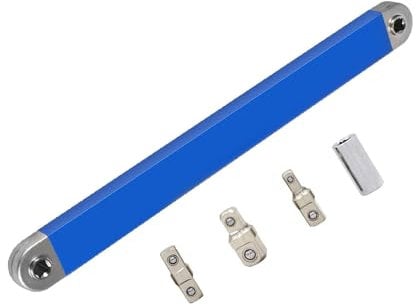kosingna 15-inch Extension Wrench Set, Impact-Ready Offset Extension Wrench Set with 1/4'', 3/8'', 1/2'' Square Drive Adapters and 1/4'' Drive Adapters