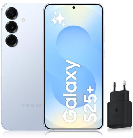 Samsung Galaxy S25+, Smartphone Android 5G avec Galaxy AI, 512 Go, Chargeur secteur rapide 25W inclus, Smartphone déverrouillé, Bleu Clair, Version FR