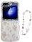 SCJLSDA Coque pour Samsung Galaxy Z Flip 6, joli motif floral rose, dessin animé amusant Kawaii transparent avec bracelet coque de protection pour Z Flip 6