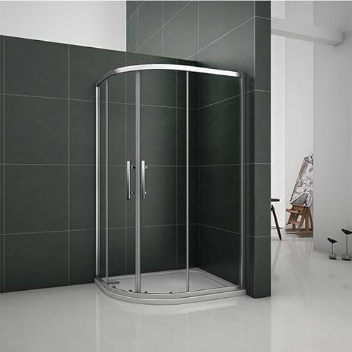 Simple Bathrooms 1000x800x1850mm Quadrant Shower Enclosure Walk in Shower Screen Cubicle Tempered Glass Door