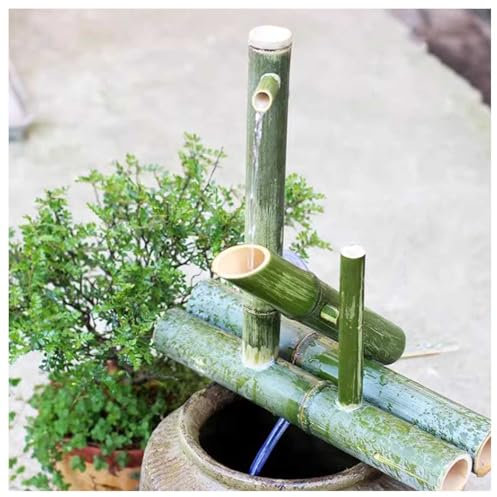 XYUERU Fontaine à Eau en Bambou avec Pompe, Bec de Fontaine à Eau d'extérieur en Cascade de Jardin Japonais, décoration d'étang d'extérieur for la décoration de Jardin(40cm)