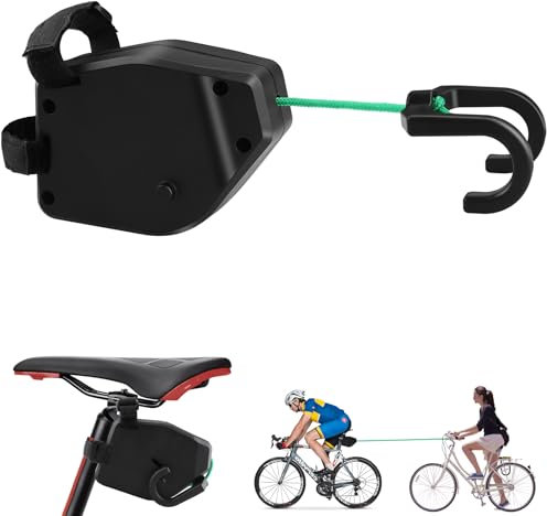 Zosenyer Barre Traction Velo Enfant, 2.5 Meter Système de Remorquage de Vélo Rétractable, Ceinture de Corde de Traction de Bicyclette, Sangle de Remorquage pour Accessoire de Vélo Enfant, VTT, VTC
