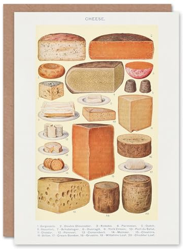 Artery8 Mrs Beeton Household Management Art Card Types of Cheese