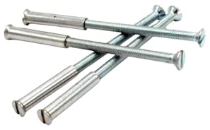 M3 M4 Door Handle Screw Connecting Bolts with Sleeves for Door Handles, Roses, Knobs and Escutcheons (2, M3 Silver)