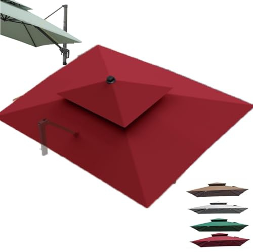 Toile de rechange rectangulaire pour parasol de terrasse et terrasse à 8 baleines - 3 x 4 m - Beige