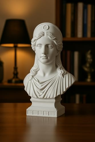 Root Made Hera Bust - antike griechische Göttin Statue, dekorative weiße Skulptur für Schreibtisch, Bücherregal & Wohnkultur