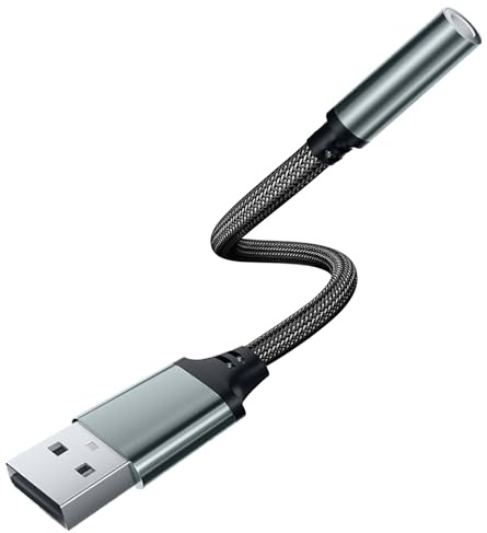 Aux to USB to 3.5mm Jack Audio Adapter, 3.5mm to usb External Sound Card | USB to Aux Adapter with 3.5mm Aux Stereo Converter, TRRS Aux Headphone Microphone Converter for PC, Laptop, Tablet, Headphone
