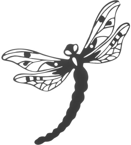 Kisangel Metallwandkunst Libellen Wanddekoration aus Schwarzem Eisen Filigrane als Wanddeko für Wohnzimmer und Restaurant Dekorativer Wandbehang